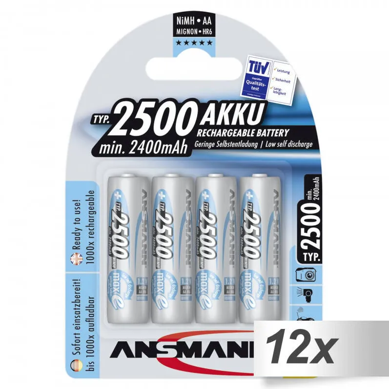 Ansmann Acumulator/Incarcator 12x4 maxE NiMH bat. 2500 Mignon AA 2400 mAh