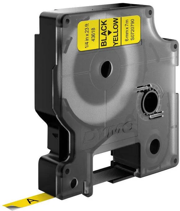 Consumabil Termic Dymo D1 Standard - negru pe galben - 6 mm