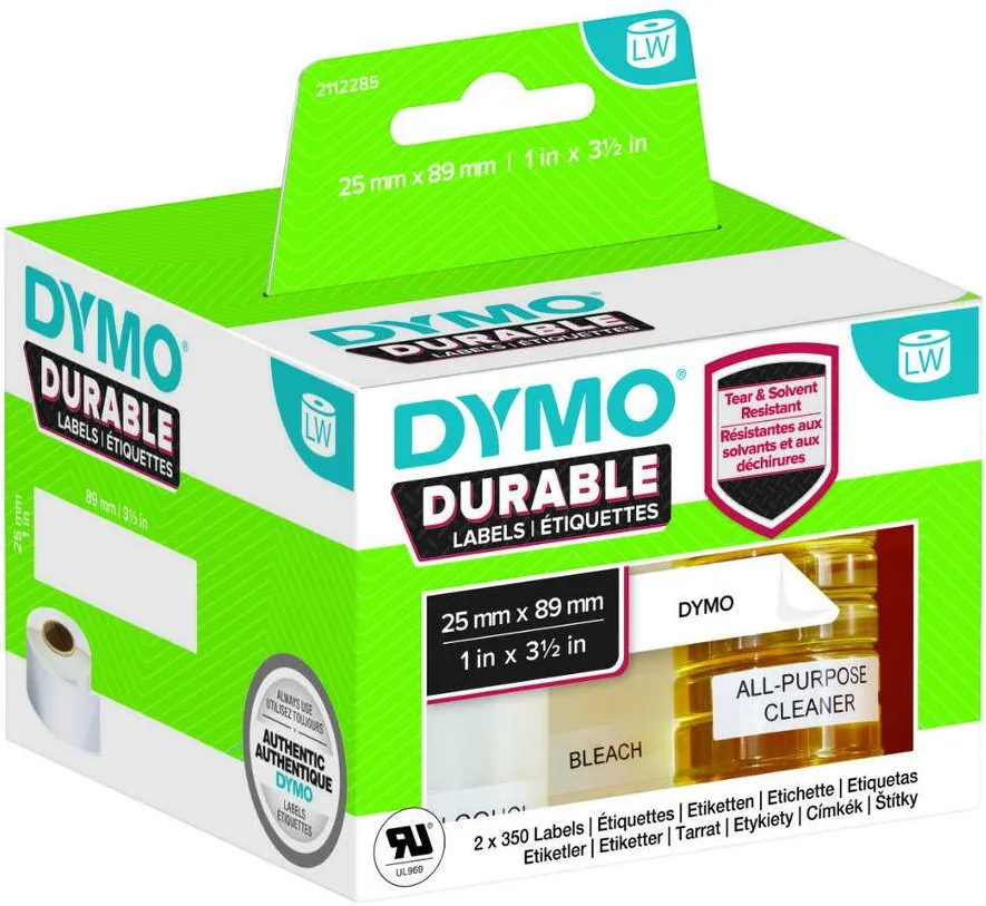 Consumabil Termic Dymo din plastic LW 25x89mm 2x 350St Alb permanent