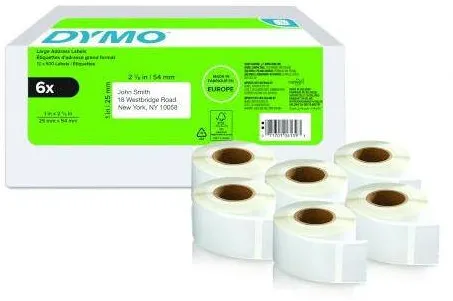 Consumabil Termic Dymo LW-Rücksendeadress-Etiketten groß 25x54mm 6x 500St/Rol