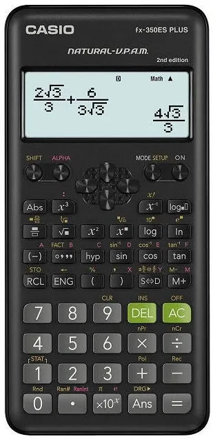 CASIO Calculatoar de birou FX-350ESPLUS-2 BLACK, 12 DIGIT DISPLAY