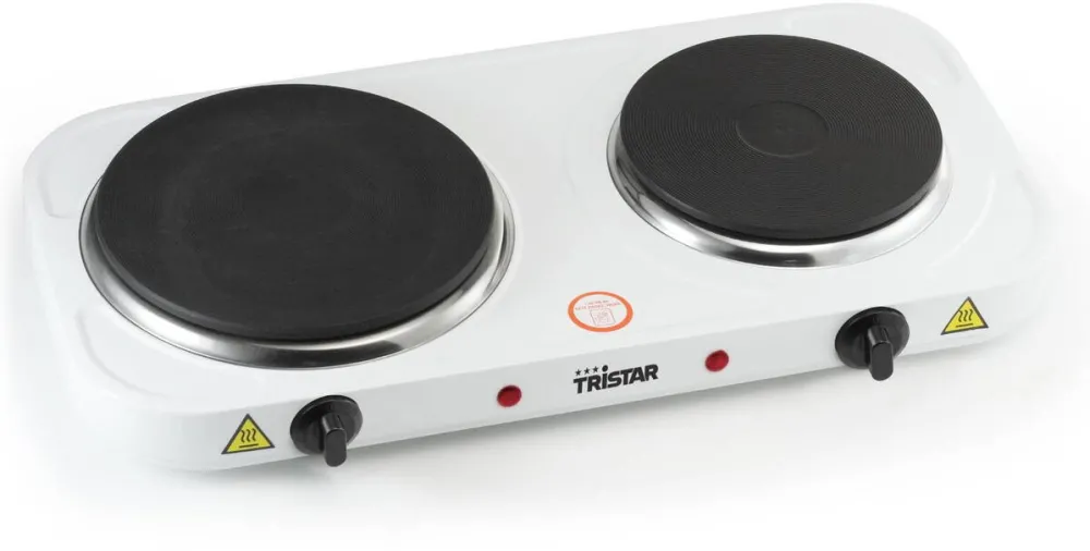 Plita TRISTAR Tristar KP-6245 Hot plate, 2 thermostats, 2 burners, 5 adjustable settings, Heat resisting housing, 1500W&1100W, White