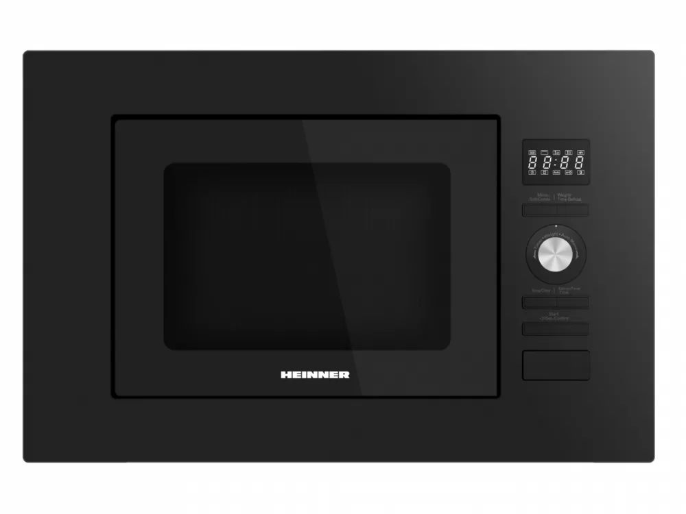 Cuptor cu Microunde HEINNER incorporabil HMW-MDBI20GDBK, 800 W, 20 l, Grill 1000 W, 5 trepte putere, 8 programe, Platou rotativ 24.5 cm (Negru)