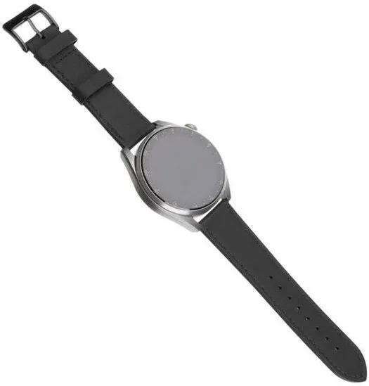 Fixed Leather Strap for Smartwatch 20mm wide, Black