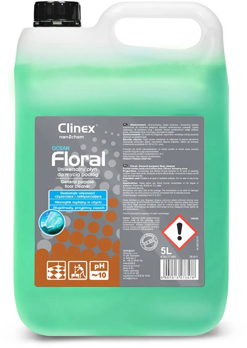 Clinex Floral Ocean, 5 litri, detergent lichid pentru curatarea pardoselilor