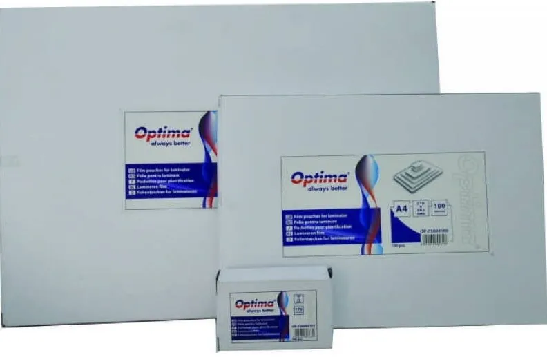 Optima Folie laminare Optima, A6 (111 x 154 mm), 100 microni, 100 folii/top