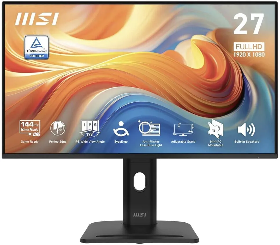 Monitor MSI Monitor IPS LED MSI 27" PRO MP275PG E14, Full HD 1920 x 1080, VGA, HDMi, DisplayPort, Pivot, Boxe, 144 Hz, 1 ms Negru