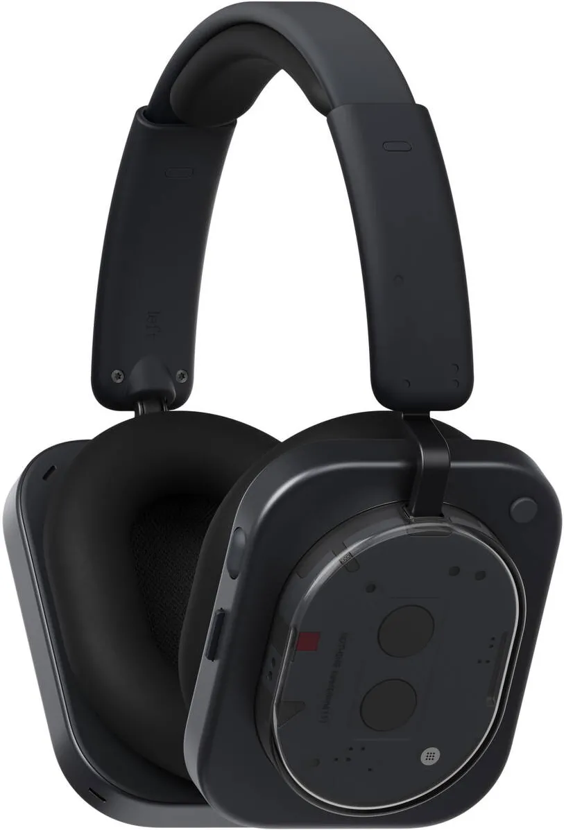 Casti Over-Head Nothing Casti Over the Ear Nothing Headphones (1), Wireless, Bluetooth, Adaptive ANC, Microfon, IPX2, Autonomie 80 ore, Black