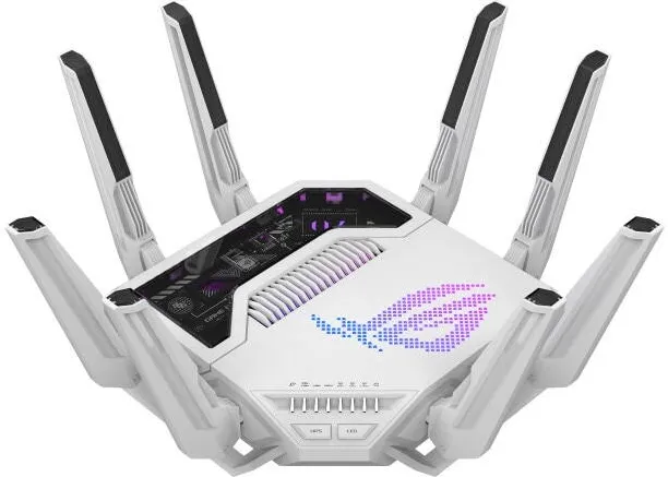 Router Wireless Asus Router Gaming Wireless ASUS ROG Rapture GT-BE19000AI, BE19000, Tri-Band, Quad-Core 2.6GHz CPU, router 32GB/4GB Flash/RAM, AI core 32GB/4GB Flash/RAM, 4K-QAM, dual port 10G, 200+ dispozitive, AiProtection Pro, openNAT, VPN Fusion, IPTV