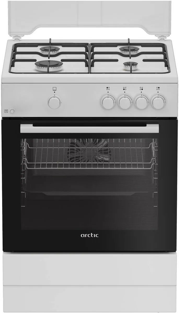 ARCTIC Aragaz ABGM6600L, Gaz, 4 arzatoare, Safety Plus, Arzatoare cu eficienta ridicata, 60 cm, Alb