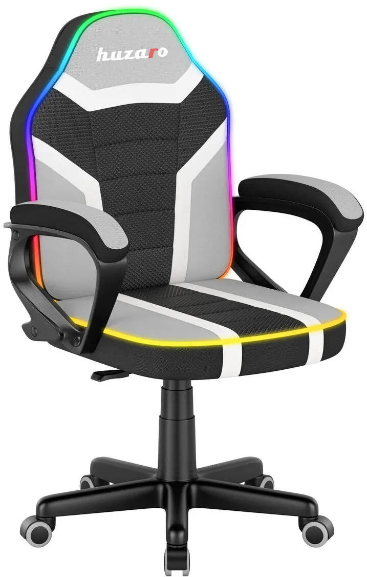 Scaun Gaming huzaro Scaun gaming copii Huzaro, Ranger 1.0 RGB, Ergonomic, Gri/Negru