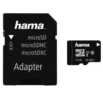 Card de Memorie HAMA Hama Card microSDHC 16GB UHS C10+ad, 124138