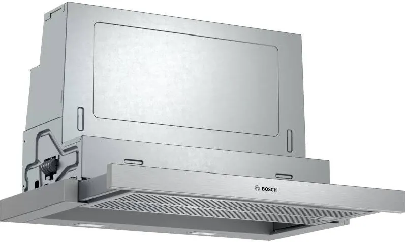 BOSCH Hota incorporabila telescopica DFS067A51, Putere de absorbtie 728 m3/h, EcoSilence Drive, 4 trepte de putere, 60 cm, Inox