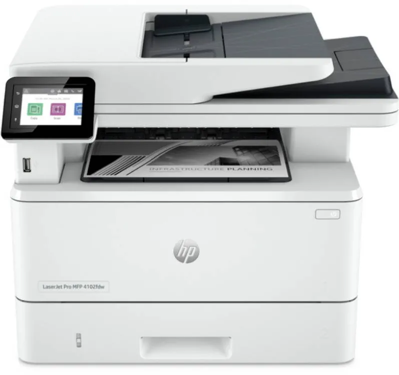 Imprimanta multifunctionala HP LaserJet Pro MFP 4102fdw, Laser, Monocrom, Format A4, Duplex, Retea, Wi-Fi, Fax