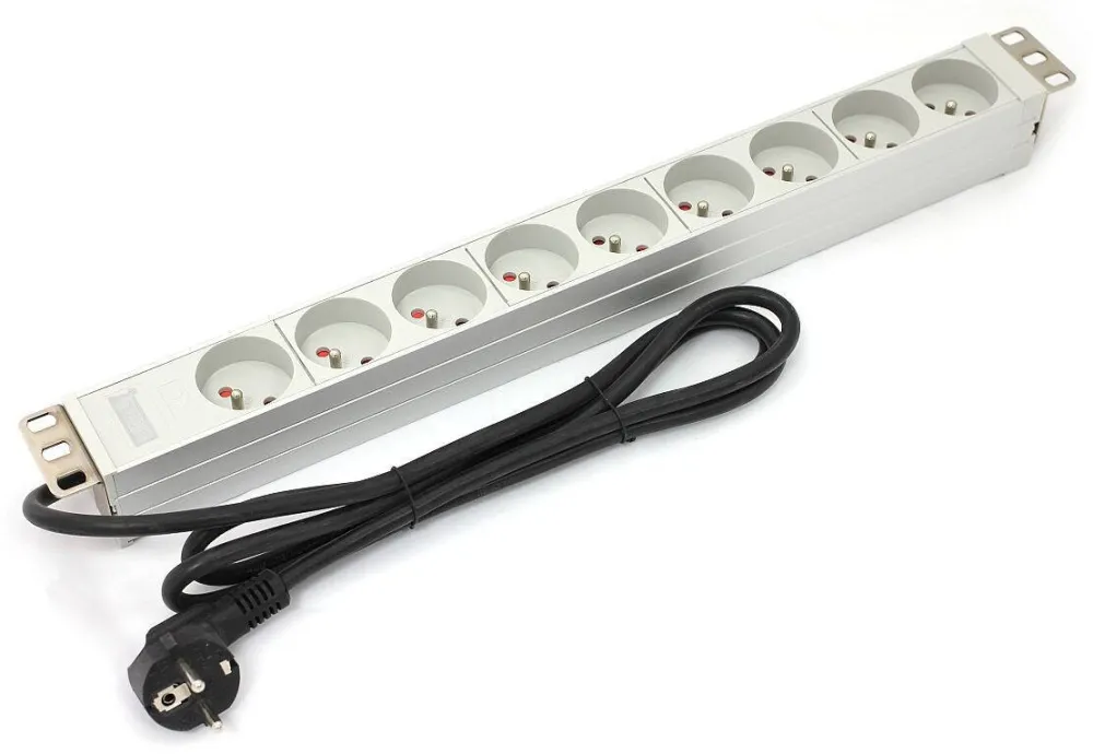 Prelungitor Assmann 1U aluminum PDU rackmount table 16A 9x outlet