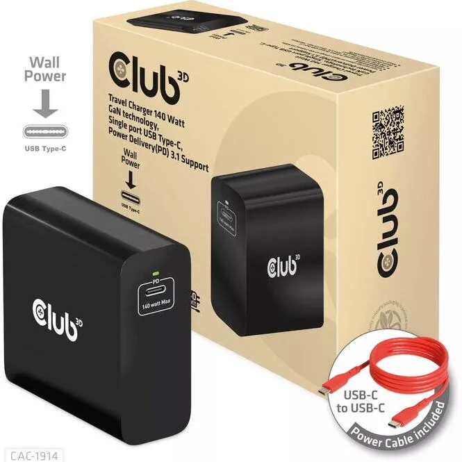 Incarcator CLUB 3D 1xUSB Typ C, PD 140W