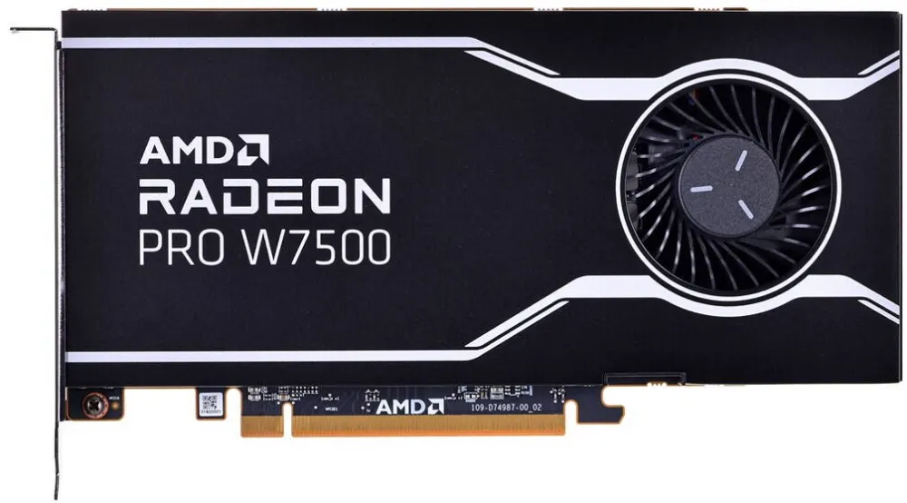 Placa video profesionala AMD Radeon Pro W7500 8GB GDDR6, 4x DisplayPort 2.1, 70W, PCI Gen4 x8