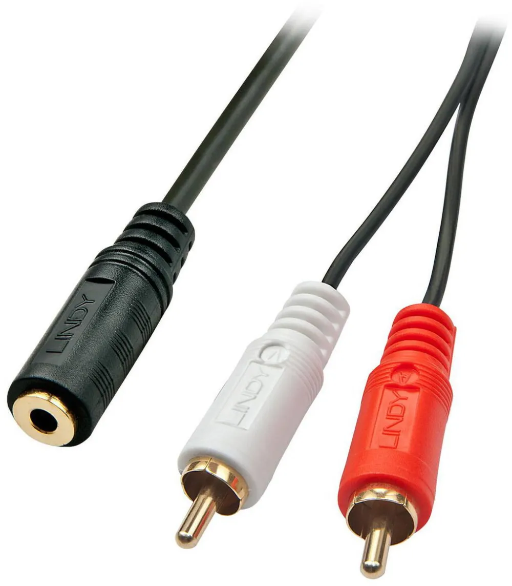 Lindy Audiokabel Stereo 3.5mm/2xRCA F/M 0.25m