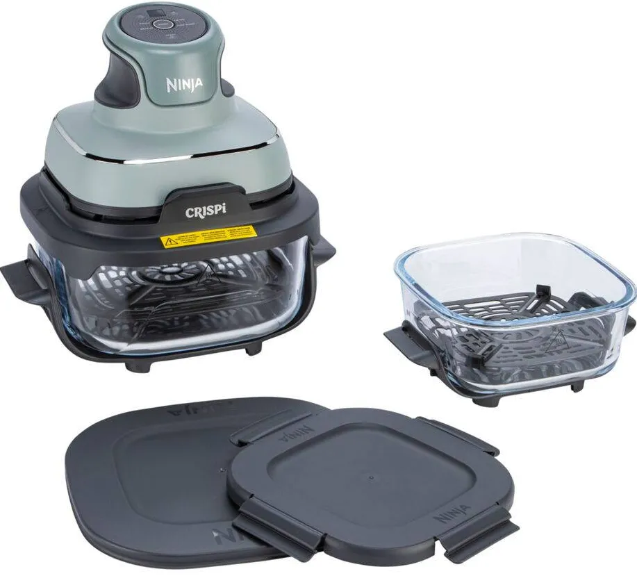 Friteuza CRISPi 4in1 FN101, PowerPod 1700W, 3.8L/1.4L, 2 recipiente sticla termorezistenta TempWare, 2 placi cu invelis ceramic Crisper Plate