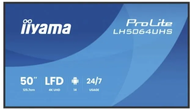 Display Profesional IIyama 125.7cm(49.5") LH5064UHS-B1AG 16:9 2xHDMI+1xUSB-C 4K (Speditionsversand)