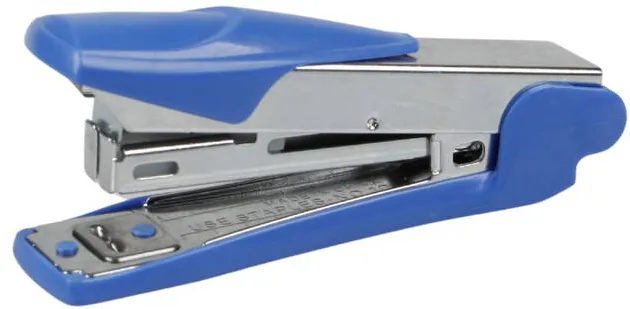 Capsat perfor caps OPTIMA Capsator metalic, 15 coli, capse 10/4, Optima MS15 - argintiu cu accesorii albastre