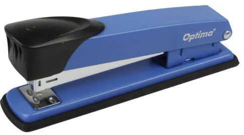 Capsat perfor caps OPTIMA Capsator metalic, 40 coli, 160x58x40mm, capse 24/6, 26/6, 24/8, Optima MS40 - albastru
