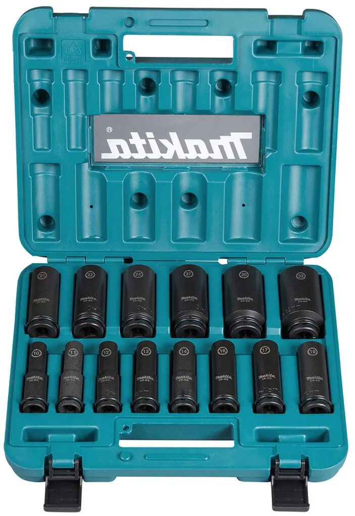 Makita Set 14 chei lungi impact 10-32 mm 1/2'' Makita, o-ring, valiza transport