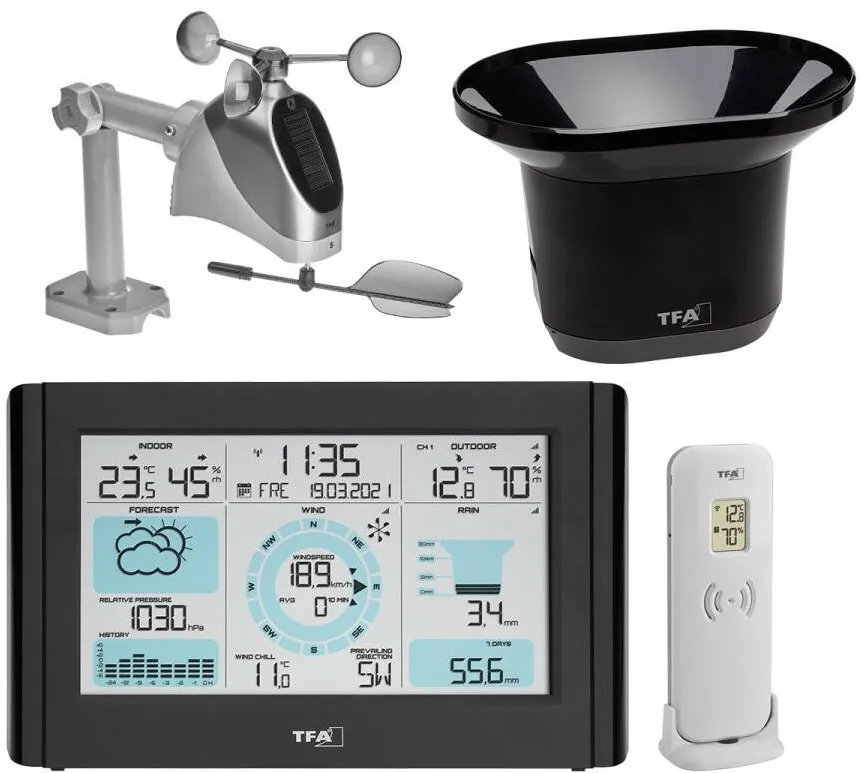 TFA Statie meteo wireless cu senzor vant si pluviometru TFA WEATHER PRO