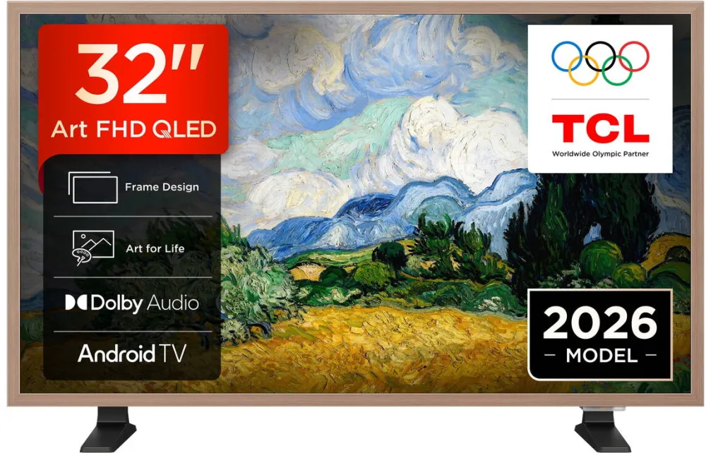 Televizor TCL QLED Art 32A400 Pro, 80 cm, Smart Google TV, Full HD, Clasa E (Model 2026)