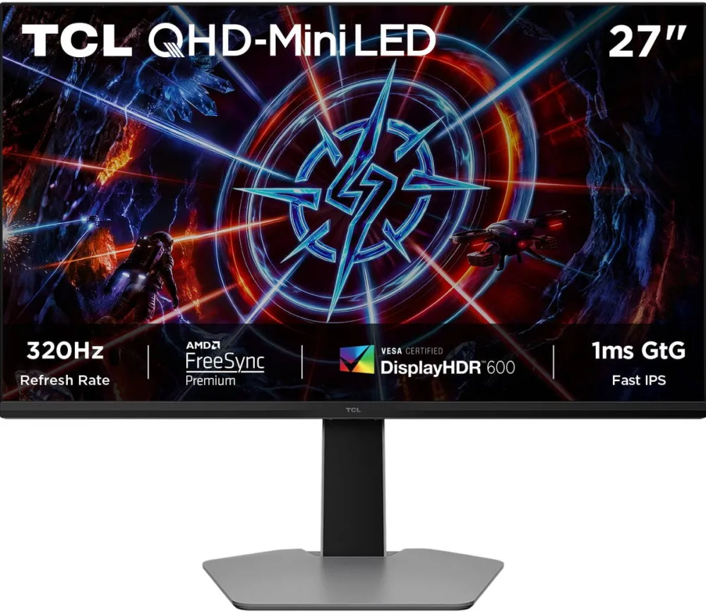 Monitor TCL Gaming QD-Mini LED TCL 27P2A Pro, 27", QHD (2560x1440), 320Hz, 1ms GTG, AMD FreeSync™, G-Sync™ Compatible, HDR600