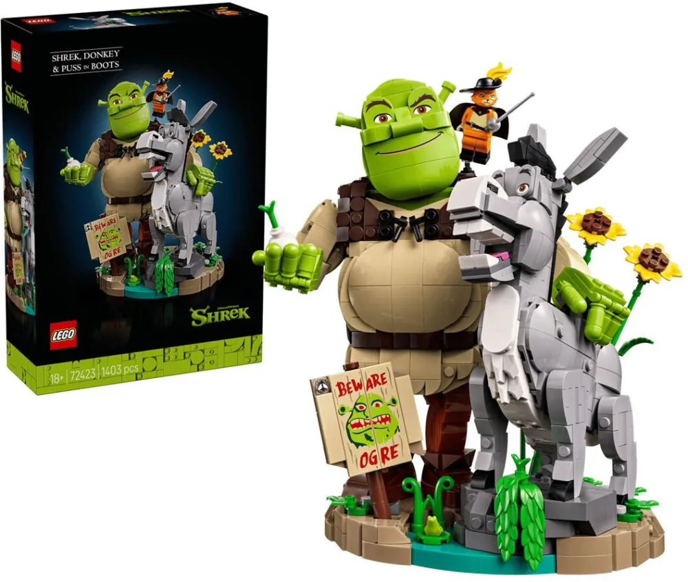 LEGO ICONS 72423 Shrek, Donkey and Puss in Boots