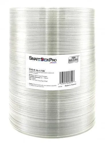 VERBATIM DVD-R 4.7GB 16X smartdisk pro white inkjet print spindle 100 69829