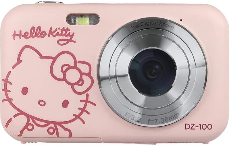 Aparat foto compact Yashica Aparat foto compact YASHICA DZ-100 Hello Kitty, roz, 5 MP, 16x zoom, 98x61x23mm
