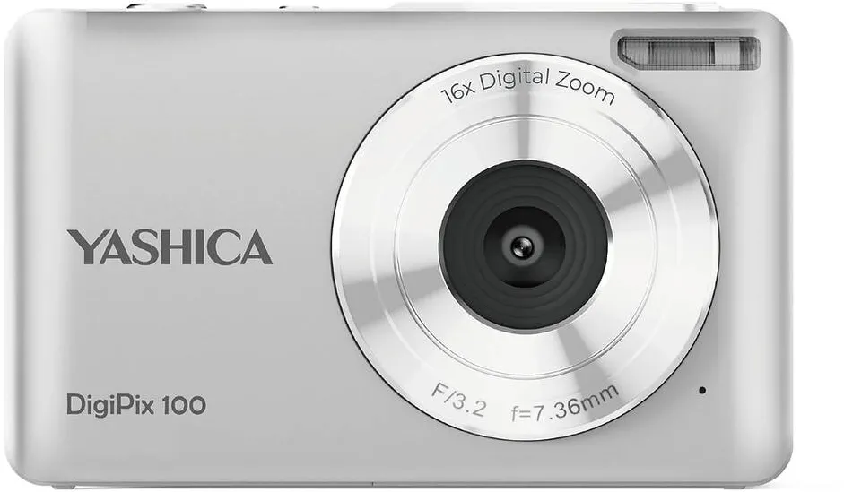 Aparat foto compact Yashica Aparat foto compact Yashica DigiPix 100 YAS-DG100P-SV, 8MP, Filmare FHD, Zoom digital 8x, Ecran IPS 2.4", USB-C Argintiu