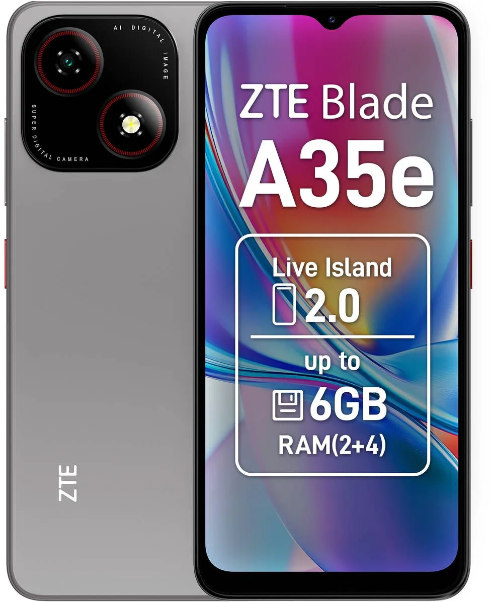 Smartphone ZTE Telefon mobil ZTE Blade A35e, Dual SIM, 2GB, 64GB, 4G, Gri
