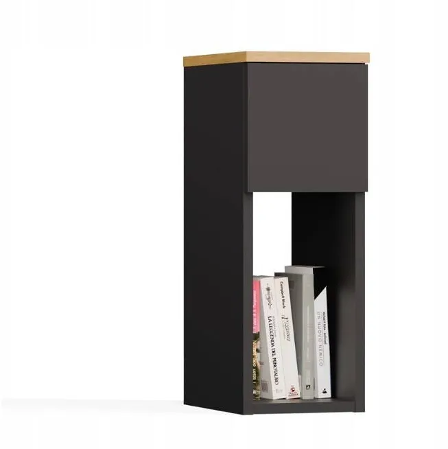 TOP E SHOP GALAX 20/1S BEDSIDE TABLE, ANTHRACITE/ARTISAN