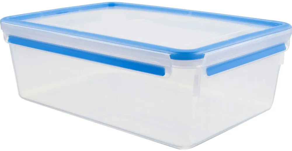 Emsa CLIP & CLOSE food storage container 5.4 liters (transparent/blue, rectangular, maxi format)