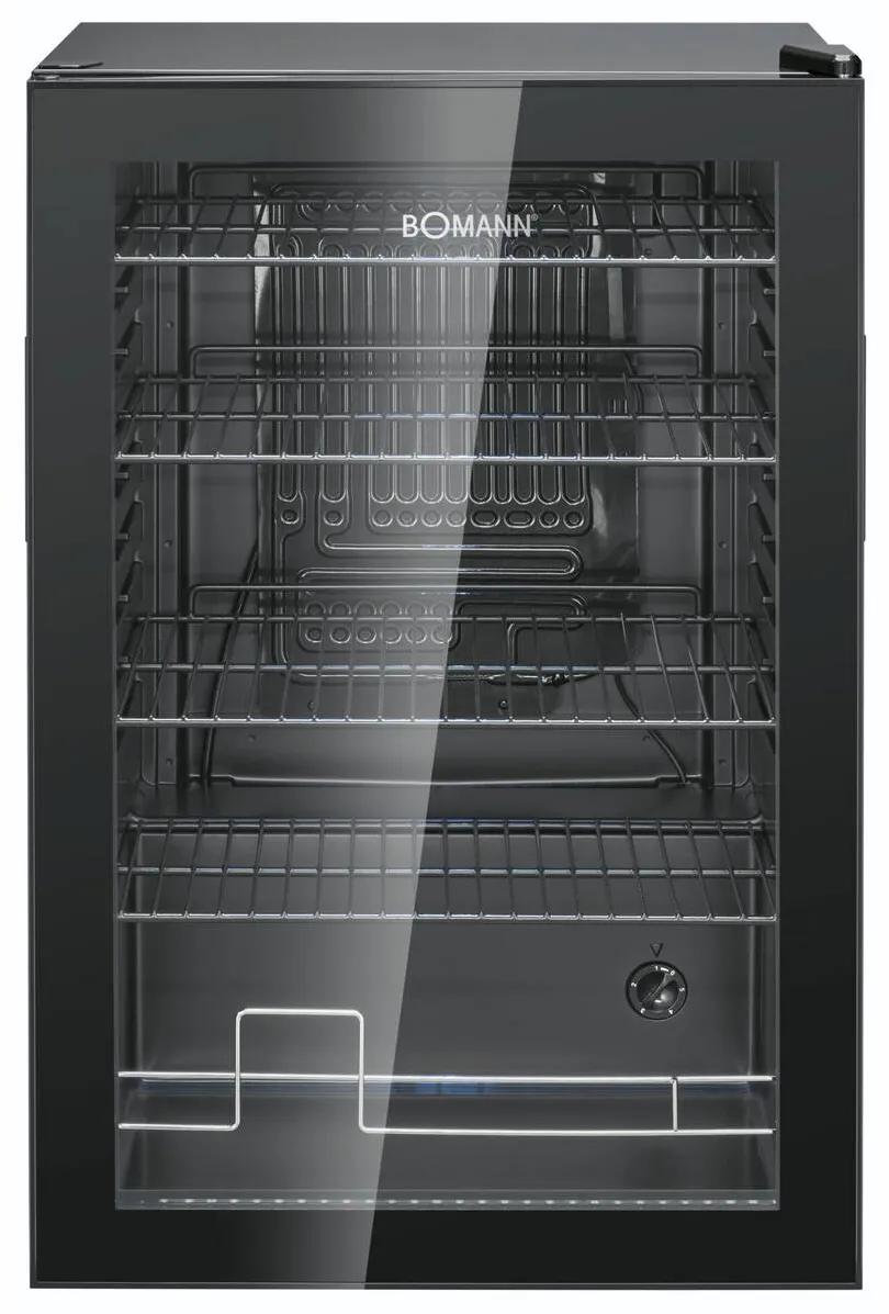 Bomann Frigider cu usa de sticla KSG 7290, 115 litri, Negru