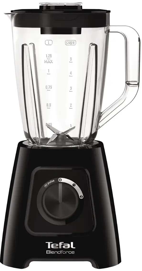 TEFAL BlendForce 2 BL420838, 600 W, 2 viteze, Cutit cu 4 lame, Functie de maruntire gheata, Negru