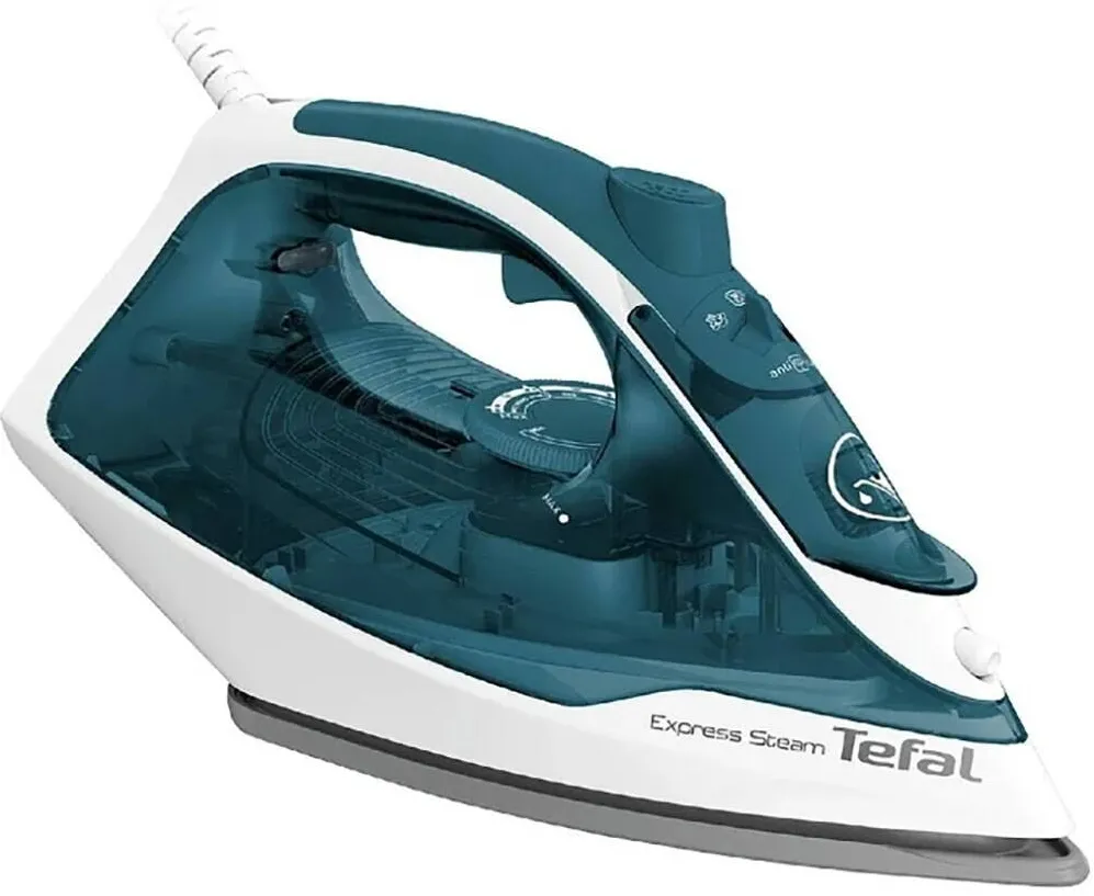 TEFAL Fier de calcat cu abur, Tefal, FV2839E0 Express, 2400W, 165 g/min, 0-35 g/min, 270 ml, Ceramica, Albastru