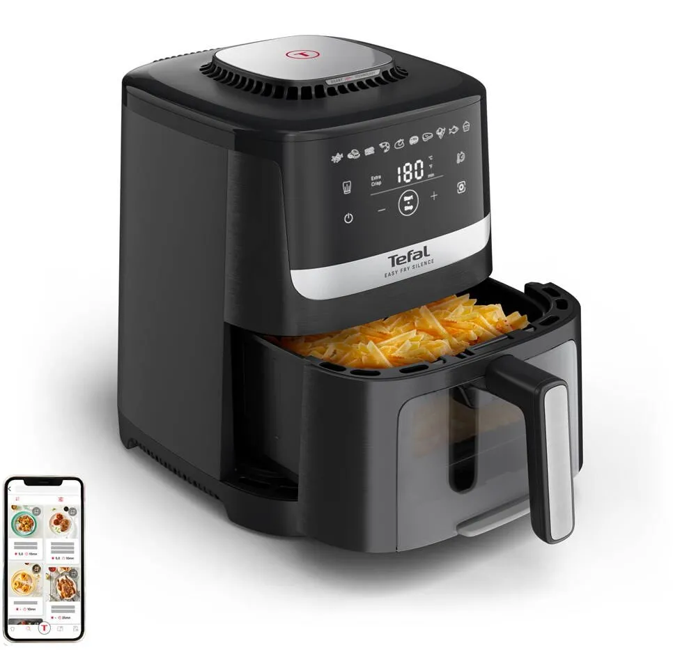 Friteuza cu aer cald TEFAL Easy Fry Silence EY5568E0 5 L negru