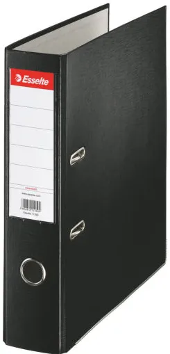 Esselte Biblioraft A4, plastifiat PP, margine metalica, 75 mm, Esselte Economy - negru