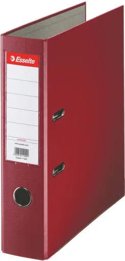 Esselte Biblioraft A4, plastifiat PP, margine metalica, 75 mm, Esselte Economy - visiniu
