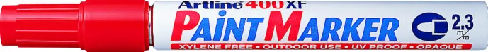 Artline Marker cu vopsea Artline 400XF, corp metalic, varf rotund 2.3mm - rosu