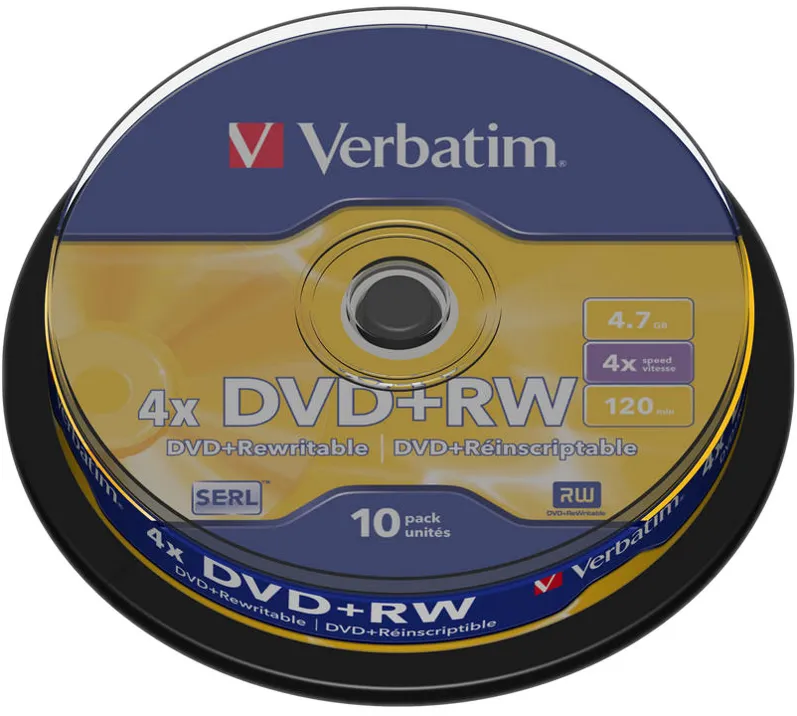 VERBATIM DVD+RW 4.7GB 4x Spindle 10 buc