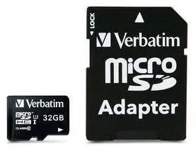 Card de Memorie VERBATIM Micro SDHC 32GB Clasa 10 + Adaptor SD