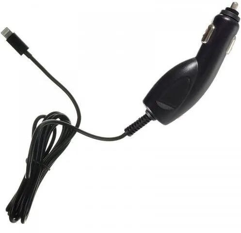 Kit Incarcator auto compact - Apple Lightning, 2.1 A, MFI, cablu incarcare fix, Negru