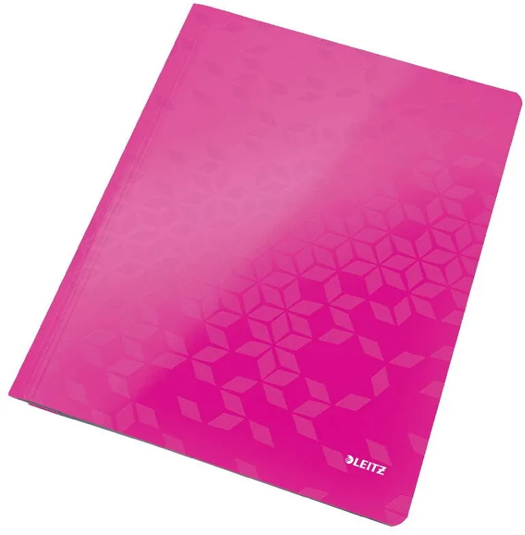 Leitz Dosar cu sina LEITZ WOW, carton laminat, FSC, A4, 250 coli, roz