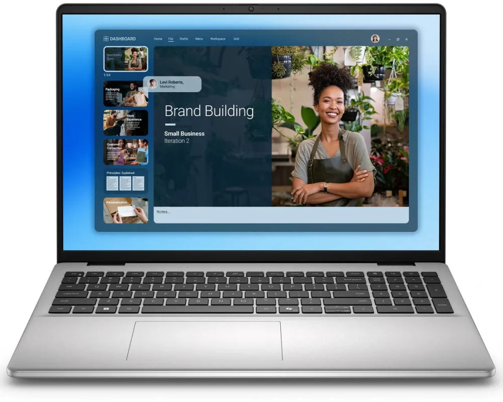 Laptop Dell Dell 16,16" 16:10 FHD+(1920x1200)AG No-Touch 300nits, Intel Core 5 120U(10Cores, up to 5.0GHz),16GB(2x8)5200MT/s DDR5,512GB(M.2)PCIe NVMe SSD, Intel Graphics, RTL8852BE Wi-Fi 6(2x2)802.11ax+BT, Backlit Kb, FGP,3cell 41WHr, Ubuntu,3Yr ProSuppor