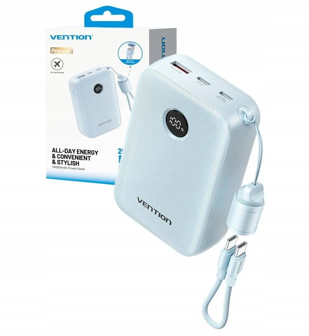 Vention Powerbank Vention 20000mAh 2xUSB-C 1xUSB-A 22,5W BL